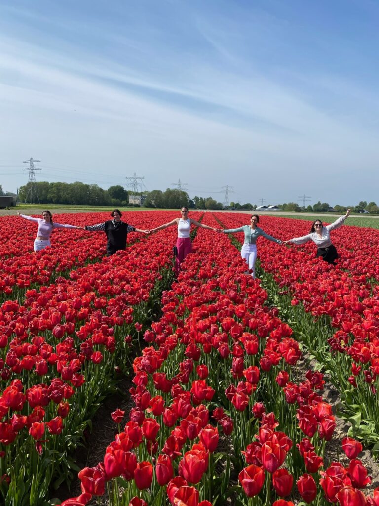 selfie in het tulpenveld